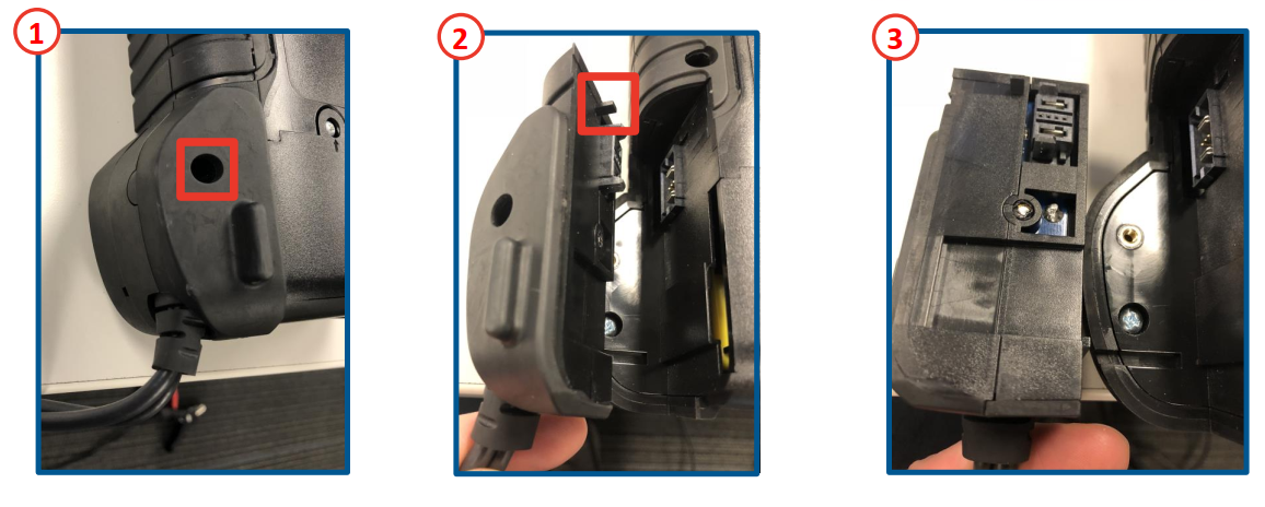 Graphique montrant comment remplacer les pinces de test de l'analyseur CPX-900 sur le terrain.